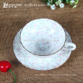 Porcelana Selecionada Cerâmica Cor-de-rosa Flor Bone China Chávena de Café e Pires Set